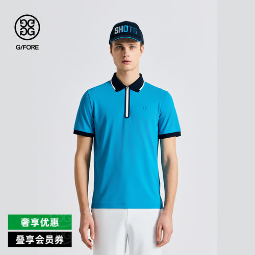 G/FORE吉福官方春夏男士高尔夫服装HALF-ZIP短袖POLO衫