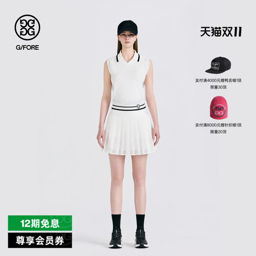 G/FORE吉福官方早秋新品女士高尔夫服装PLEATS SHORT百褶短裙