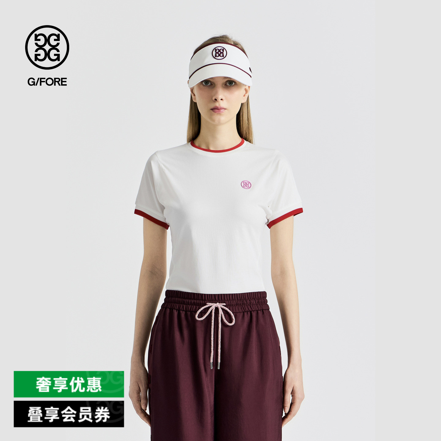 G/FORE吉福官方春夏女士高尔夫服装CREWNECK ROUND短袖T恤图片