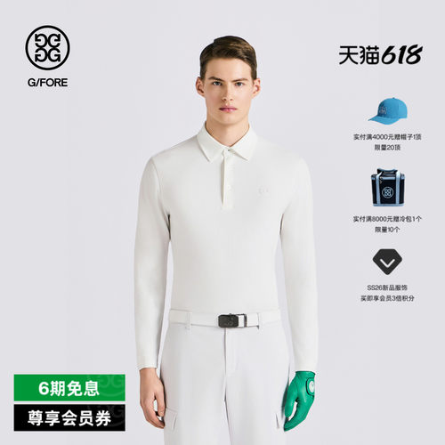 G/FORE吉福官方春夏新品男士高尔夫服装LONG SLEEVE POLO针织衫
