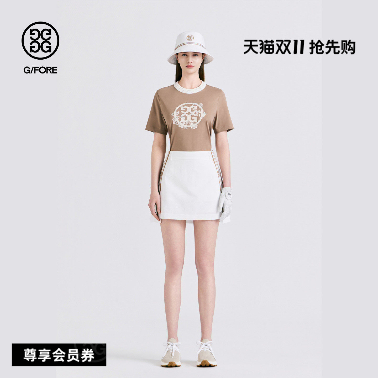G/FORE吉福官方春夏新品女士高尔夫服装SEERSUCKER SKORT短裙