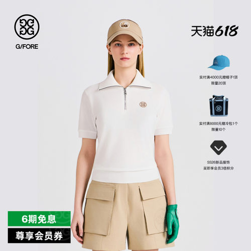 G/FORE吉福官方春夏新品女士高尔夫服装PIQUÉ POLO针织衫