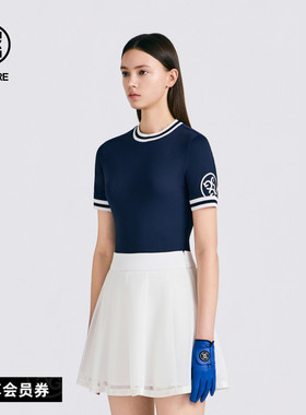 G/FORE吉福官方春夏新品女士高尔夫服装MOCKNECK T-SHIRT短袖T恤
