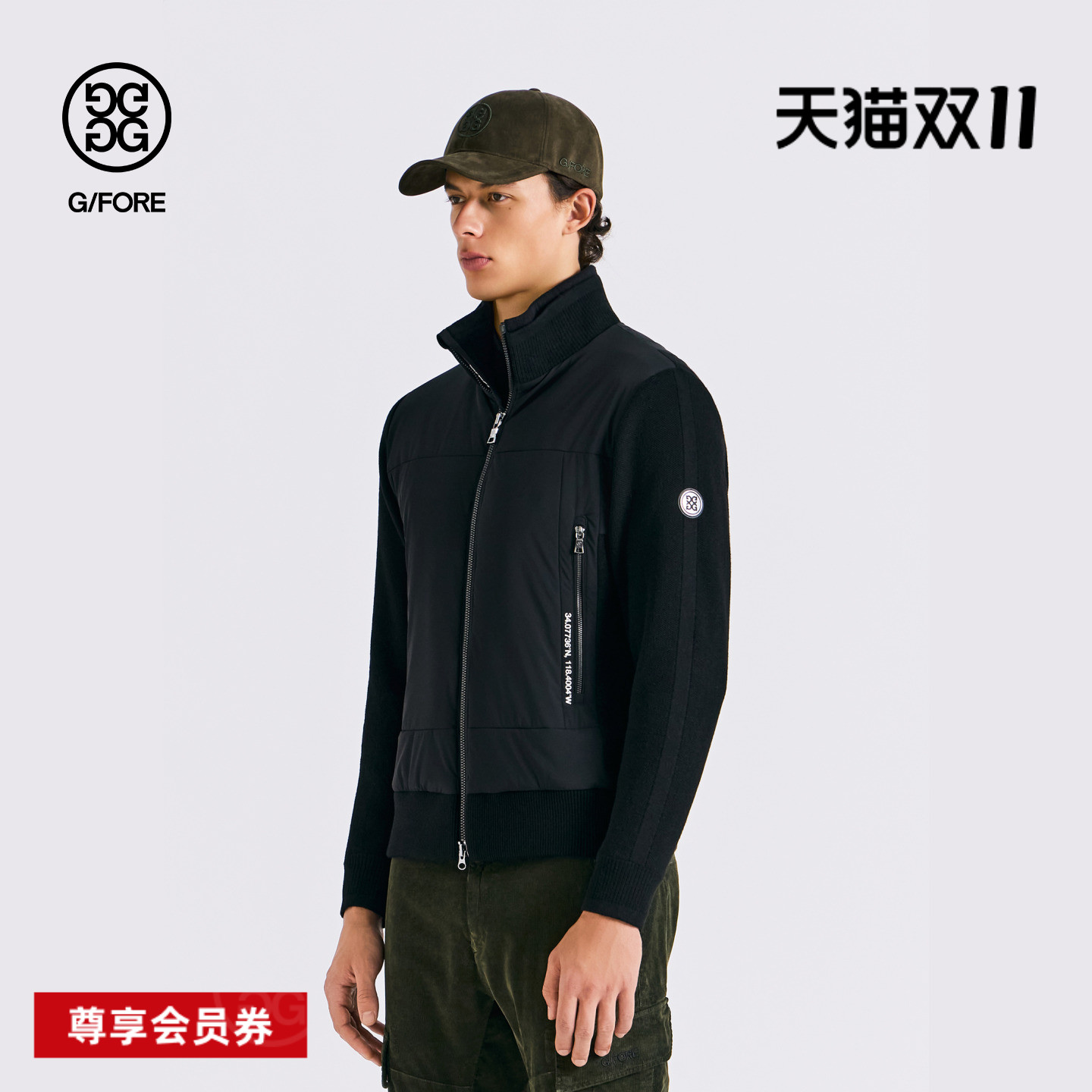 G/FORE吉福官方秋冬新品男士高尔夫服装WOVEN HYBRID DOWN羽绒服
