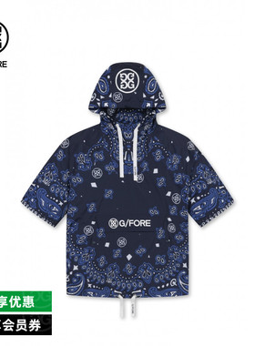 G/FORE吉福官方男士高尔夫服装PAISLEY ANORAK半袖连帽衫