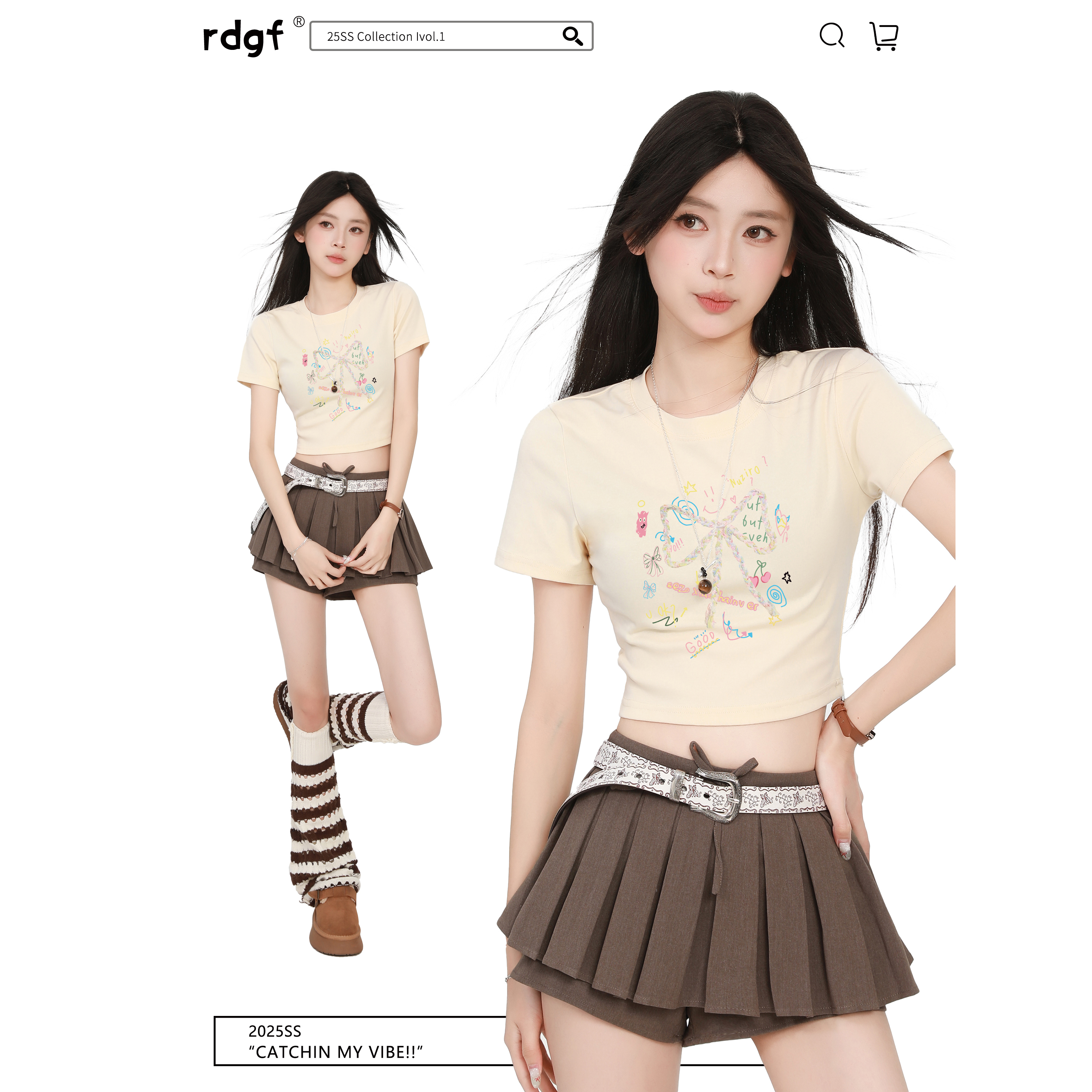 杏色短袖t恤女夏日ootd穿搭上衣