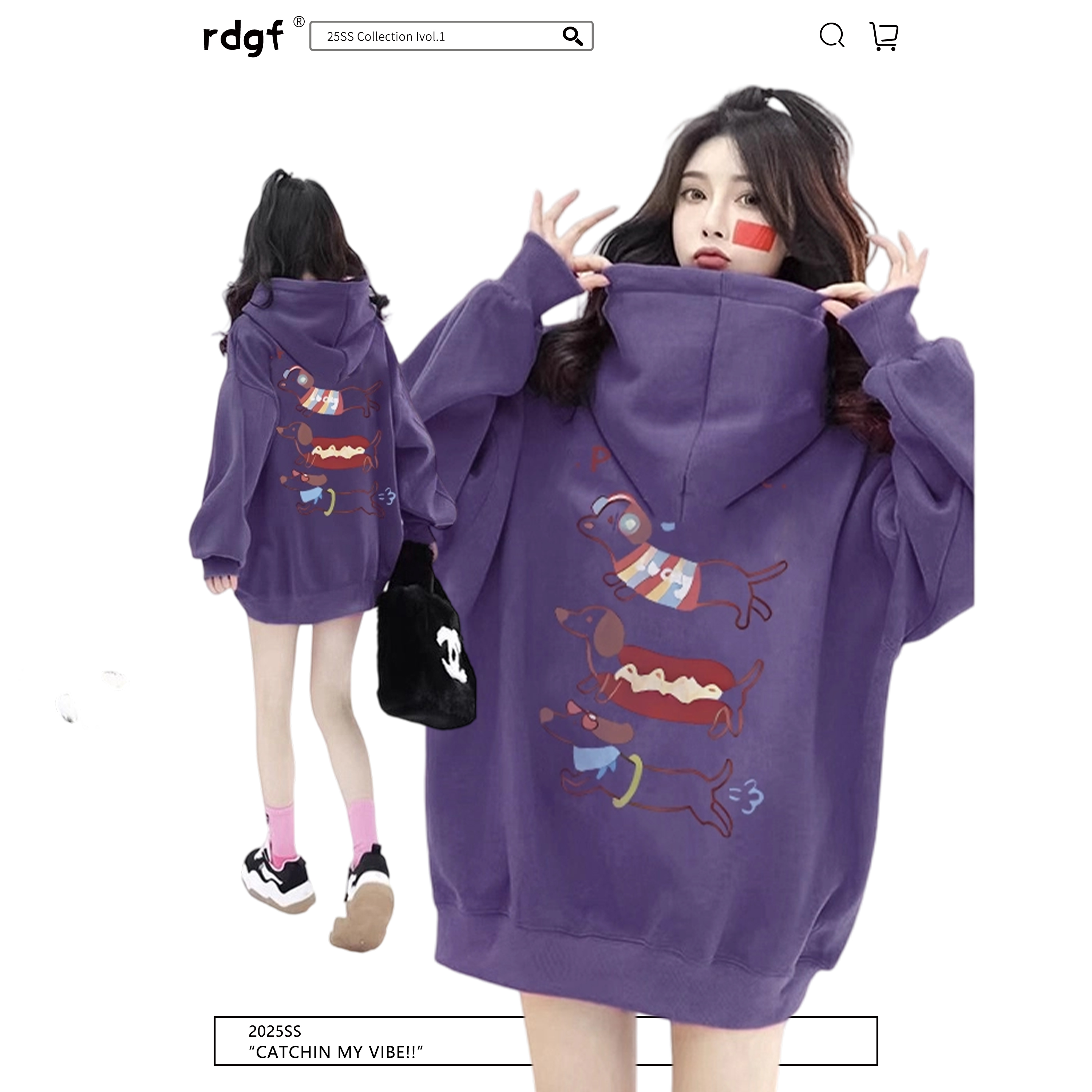 紫色连帽卫衣女早秋新款2025爆款时尚洋气美式宽松慵懒风长袖上衣