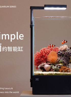 加与减智能桌面小型鱼缸桌面草缸海缸无管件过滤智能灯具生态摆件