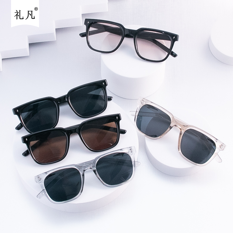 黑色墨镜女高级感ins装饰潮流复古眼镜韩版潮街拍方框太阳镜炫酷