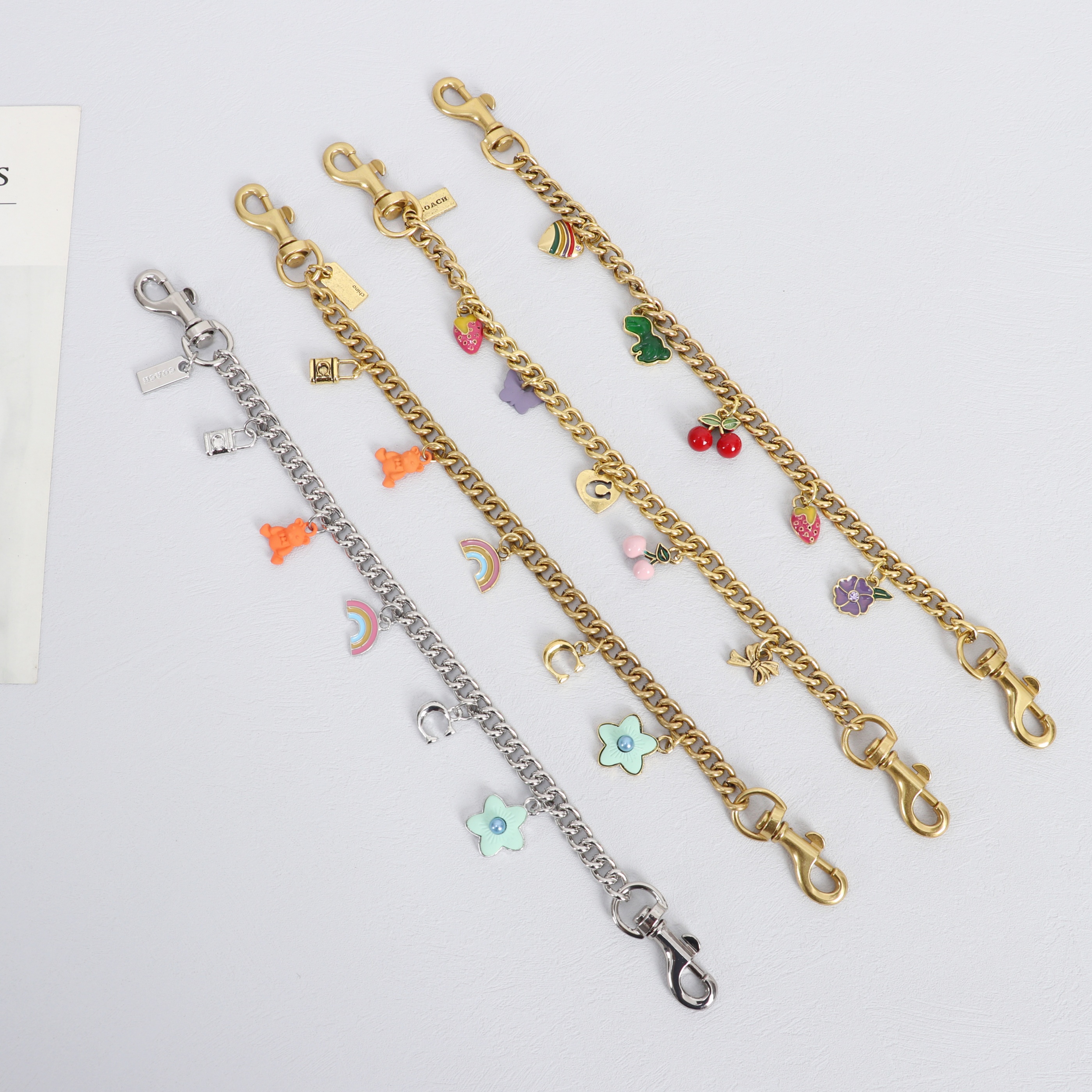 适用于coach蔻驰麻将包装饰链延长链nolita19腋下包包吊饰链挂件