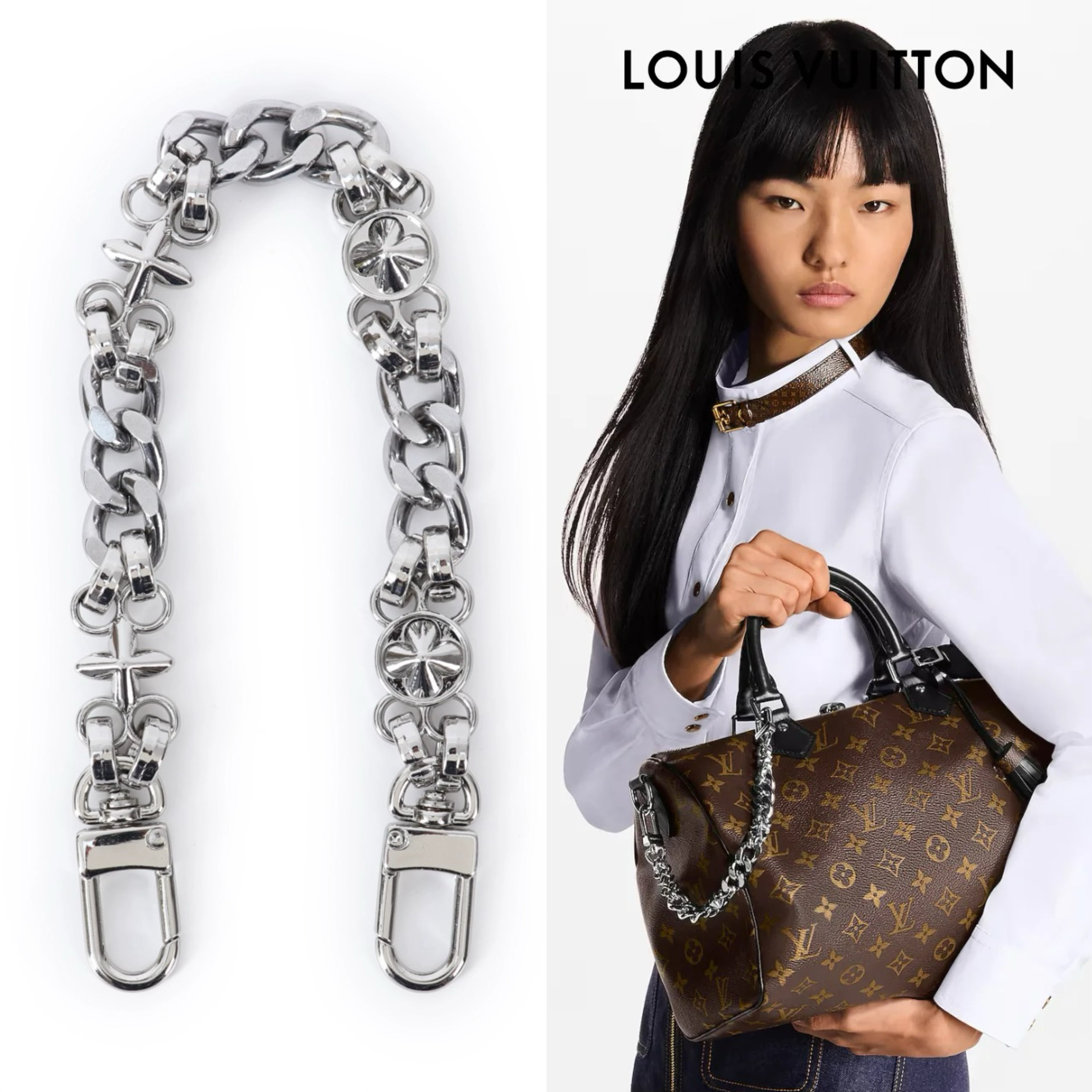 适用lv盒子包枕头包链条手提改造camera box金属腋下链装饰链配件