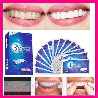 14Pcs/7Pair D Teeth Whitening Stripes Teeth Bleaching Tool