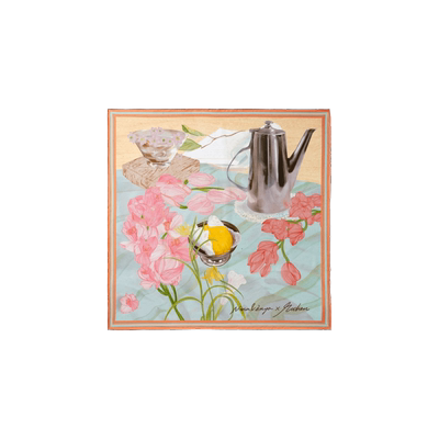 NINA ENYA/妮娜恩雅&MoChen艺术家联名款丝巾桑蚕丝花卉蔬菜主题