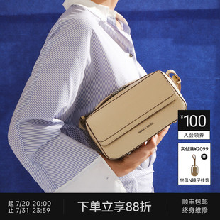 ENYA NINA 妮娜恩雅信箱包中號(hào)波士頓包頭層牛皮單肩斜挎手提包女