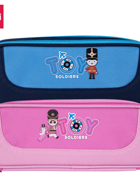 得力66880笔袋牛津布学生学习用品收纳袋铅笔盒儿童双层文具盒