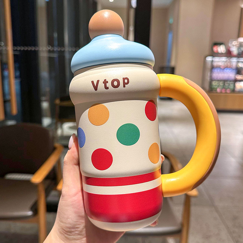 保温杯女生高颜值2025新款多巴胺316不锈钢水杯吸管杯办公室杯子