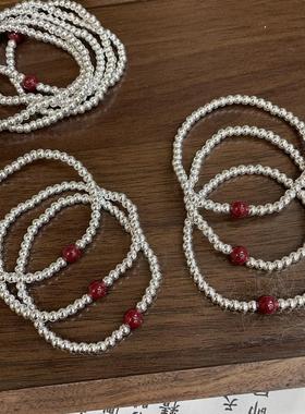 香港正生纯银金色手链女