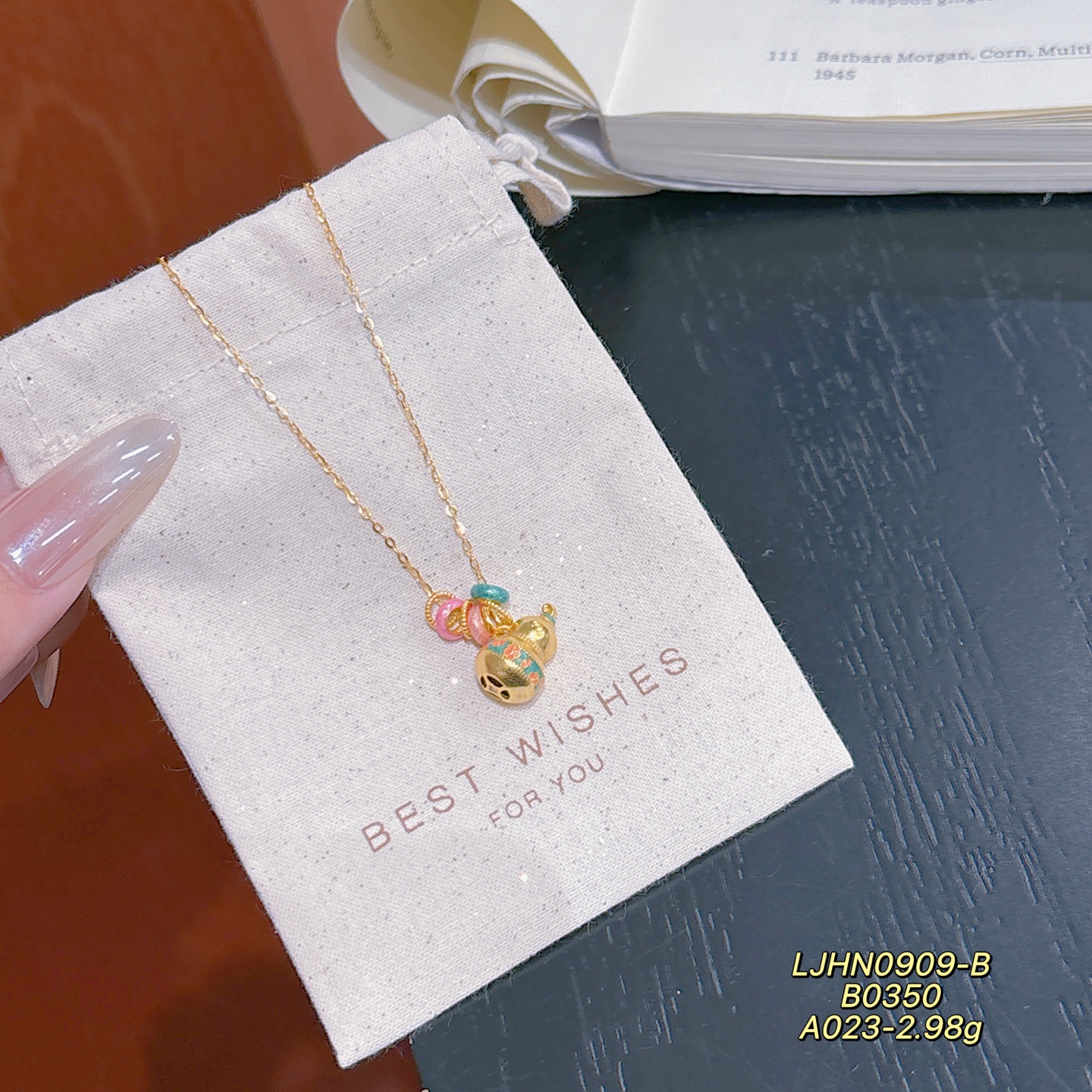 香港正生S925纯银项链珐琅彩葫芦吊坠2025年新款福禄桃花女友礼物