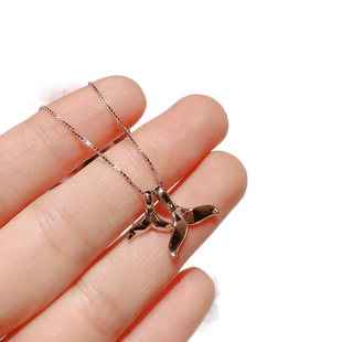 香港正生纯银s925纯银前任3海豚项链同款再见三双海豚尾巴鱼尾项