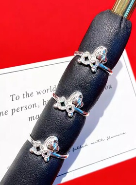 香港正生纯银999足银马年新款炫彩铜钱小马活口素银戒指2026女戒