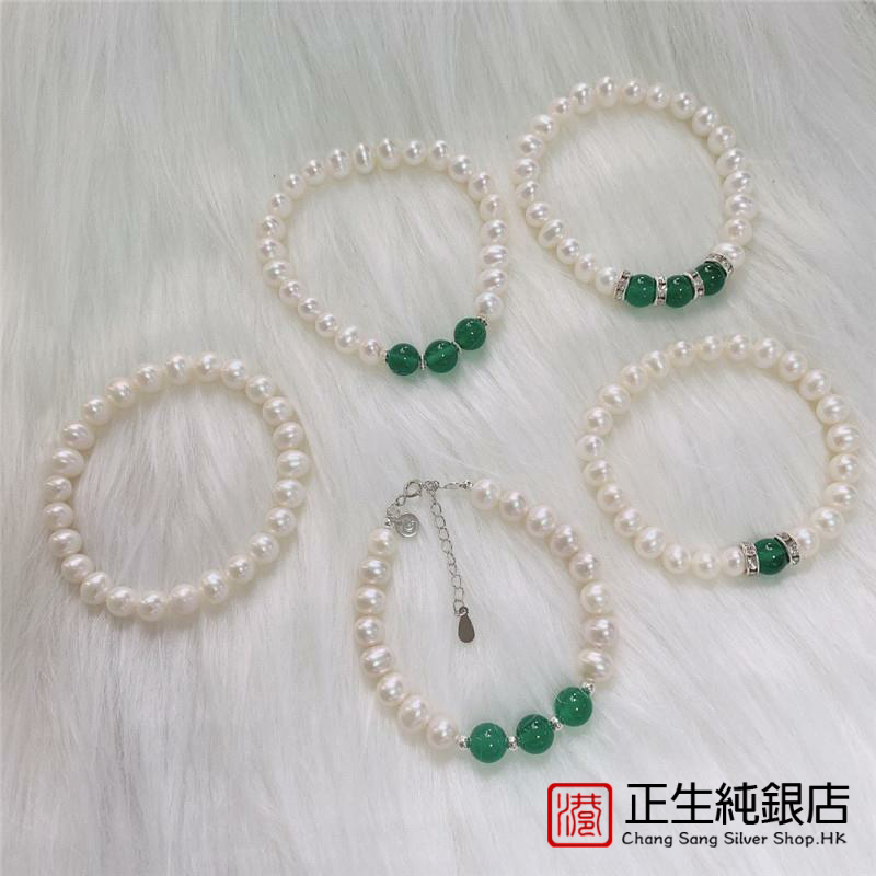正生银饰天然淡水珍珠手链纯银实用大气送妈妈婆婆母亲节生日礼物