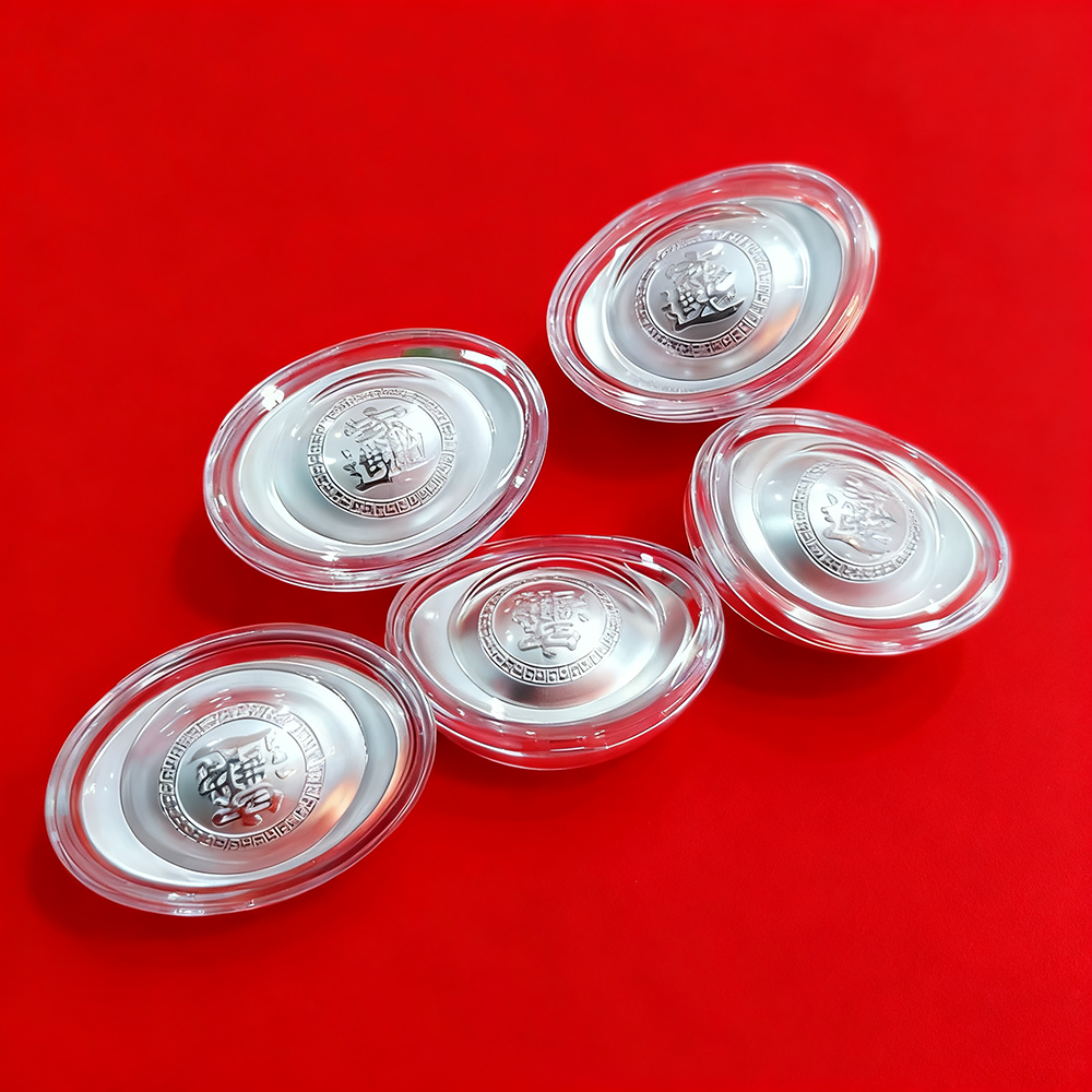 香港正生纯银9999足银投资元宝银条摆件收藏银锭送小孩长辈见面礼