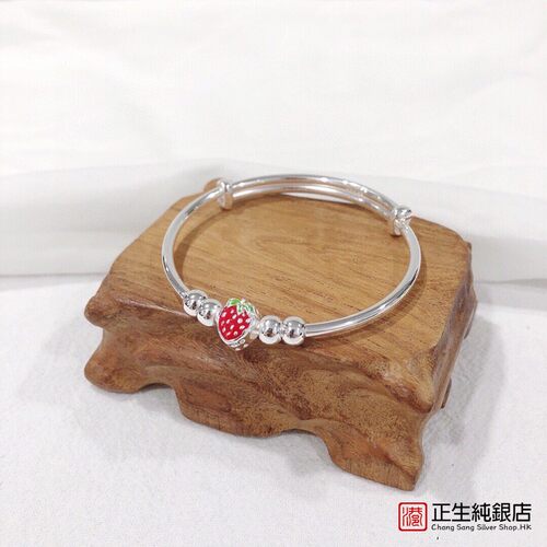 香港宝宝银手镯s999儿童草莓