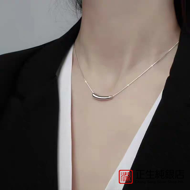 香港正生s925纯银网红茄子项链森系小清新气质百搭锁骨链女友饰品