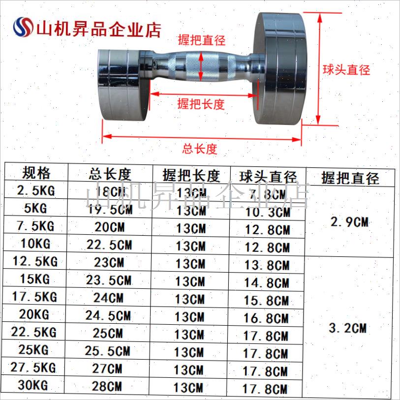 纯钢电镀哑铃男5-30公斤一对三层哑铃架私教套装宿舍.家用健身哑.
