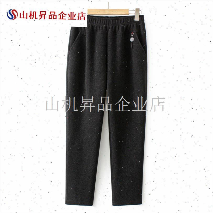 妈妈裤子秋冬灯芯绒加绒加厚中老年女J士春秋直筒裤老人奶奶装条.