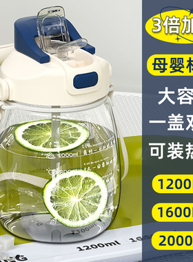 2000ml水杯大容量大肚杯女2025新款男水瓶水壶成人杯子便携耐高温