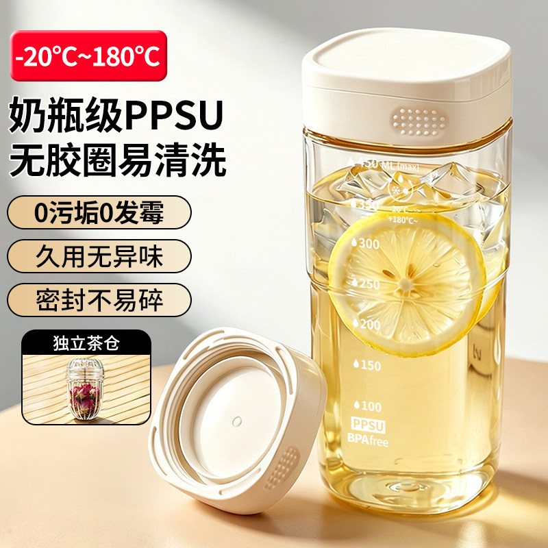 奶瓶级ppsu材质无胶圈易清洗水杯图片