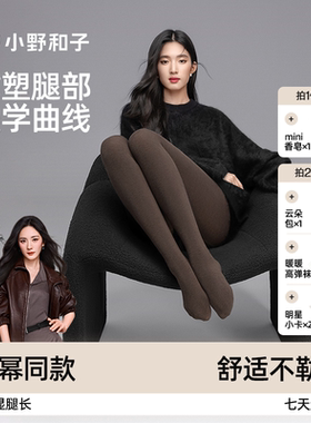 小野和子羊毛连裤袜2025年新款秋冬咖色打底裤加绒灰色外穿裤袜DY
