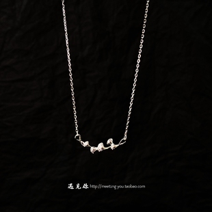 Meeting You-《遇见幸福》新款银杏叶999纯银项链女生送闺蜜礼物