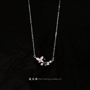 《人间甜心》S925纯银蝴蝶项链女生新款轻奢小众设计高级感锁骨链