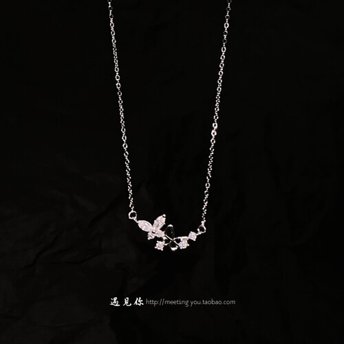 【人间甜心】S925纯银蝴蝶项链女