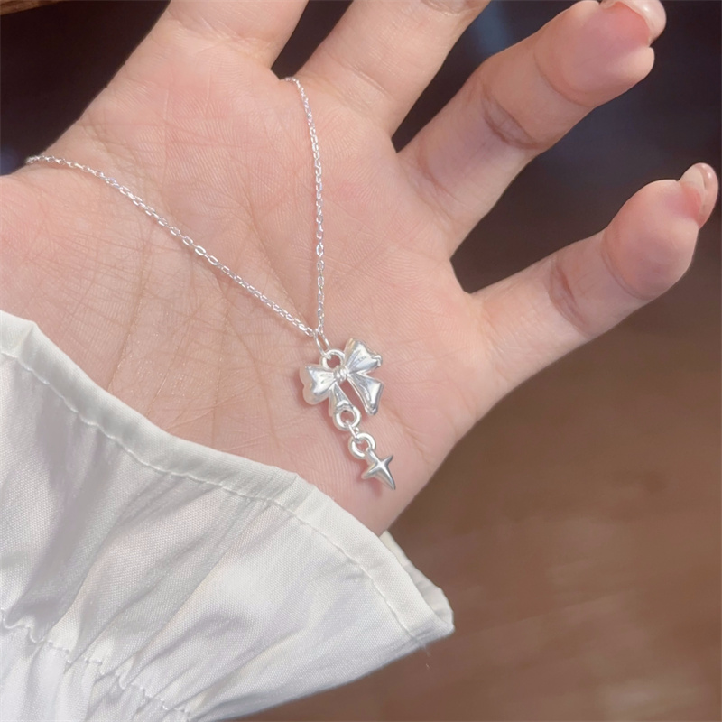 蝴蝶结星星项链送闺蜜生日礼物