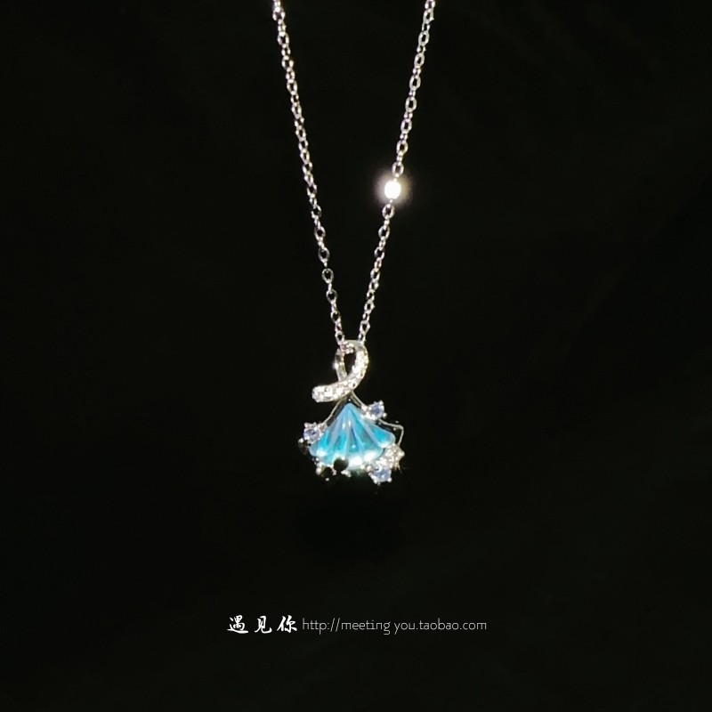 《小杏运》S925纯银闪耀银杏叶项链女生新款轻奢小众锁骨链送闺蜜