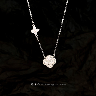 足银999四叶草项链女轻奢小众