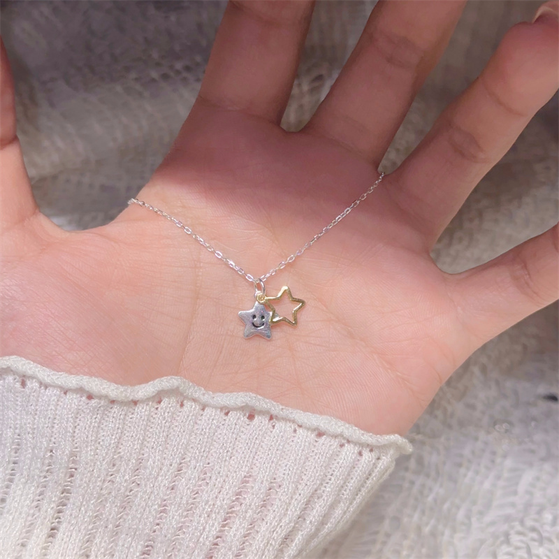 微笑星星纯银项链送女友礼物