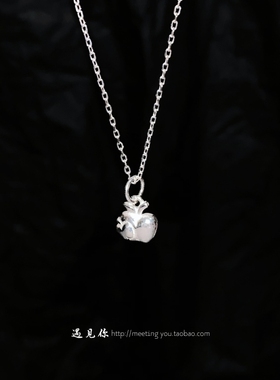 「平平安安」S925纯银小苹果项链女新款百搭夏以昼可爱小巧锁骨链