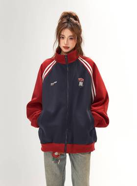 「CHA接N袖T2nd」古美YFI式复卫衣外套女秋冬季高级感拼插肩卫衣