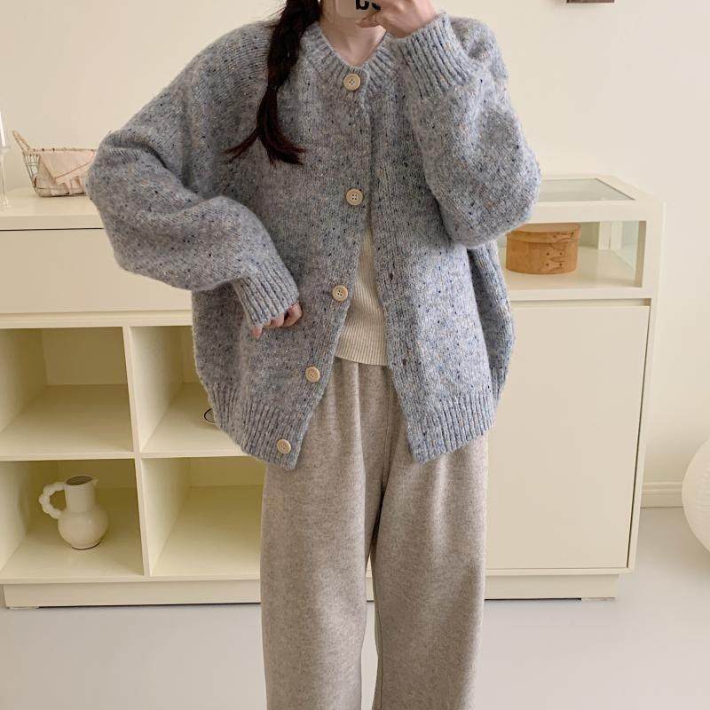 彩点毛衣开衫ZUP女春季0新2春秋款花线宽松慵懒风软2糯圆领4针织,个性定制/设计服务/DIY,毛衣加工定制,淘宝优惠券,粉丝福利购,淘宝优惠卷