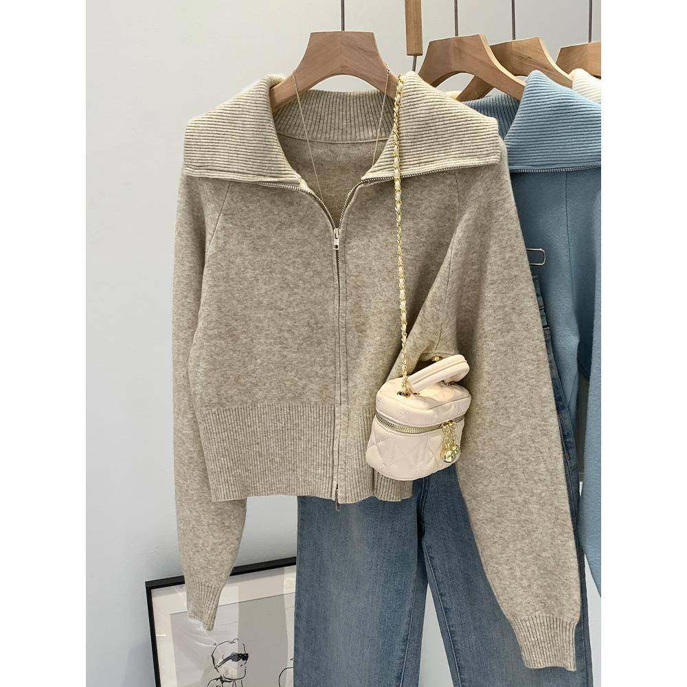 韩系个蓝色多0巴胺D803304织毛衣外套女秋冬22针4新款大翻领小子,个性定制/设计服务/DIY,毛衣加工定制,淘宝优惠券,粉丝福利购,淘宝优惠卷