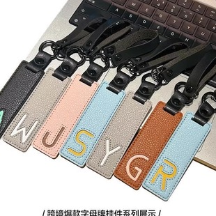 行李箱防丢牌原创正版皮质包包挂件商务防丢失托运显眼英文吊饰牌