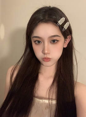 BXA美式芭比-闪闪无痕发夹侧边鸭嘴夹高级感刘海一字夹子发饰发卡