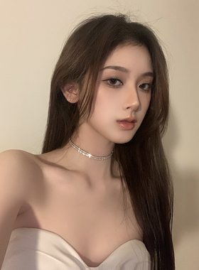 BXA精致感爆棚 简约锆石锁骨链轻奢小众高级感夏季项链项圈女颈链