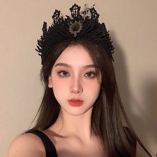 罪與愛同歌萬圣節(jié)公主皇冠發(fā)冠發(fā)飾女王國王皇后王后頭飾頭冠配飾