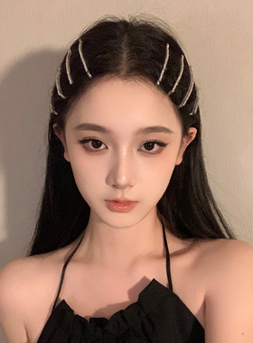 BXA白月光~韩系闪钻一字夹发夹少女侧边刘海夹子发卡前额发饰头饰