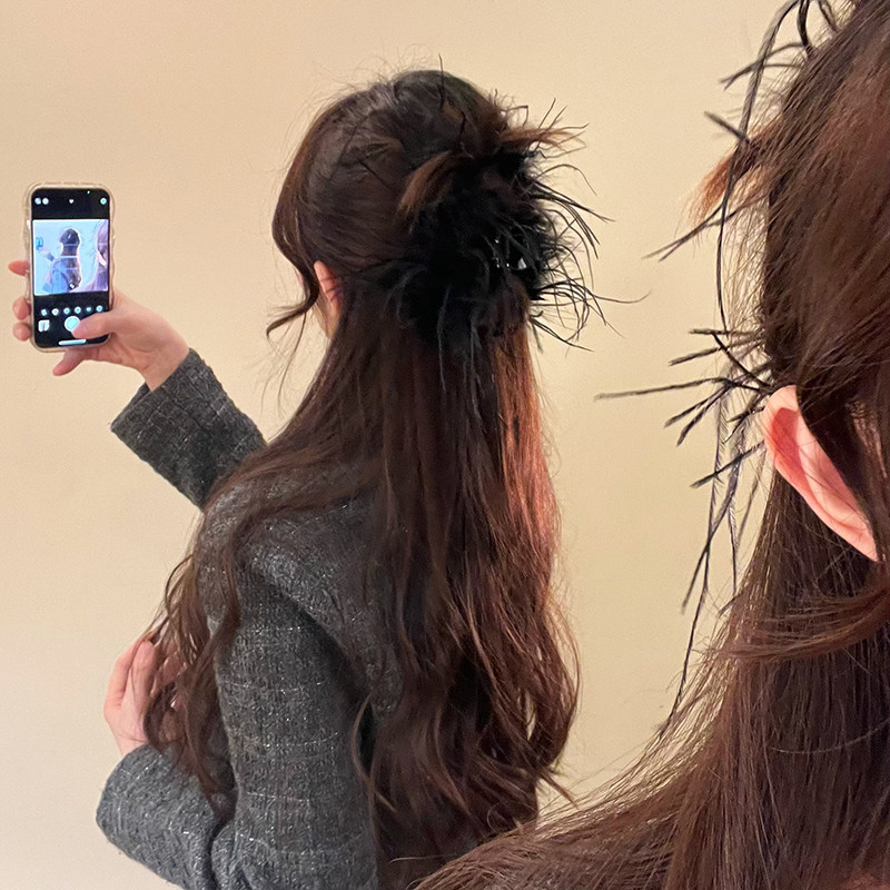 BXA超仙蝴蝶羽毛流苏抓夹女2024新款氛围感C位发饰后脑勺发夹发饰,饰品/流行首饰/时尚饰品新,发饰,淘宝优惠券,粉丝福利购,淘宝优惠卷